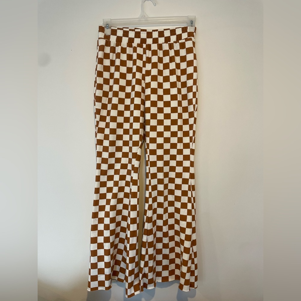 Checkered Flared Sweatpants